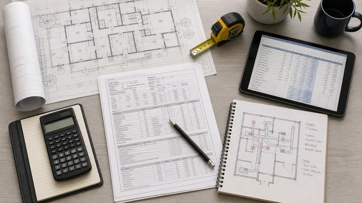 Manual J load calculation worksheet for a Santa Clarita home